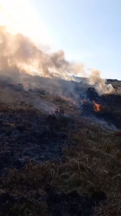 Fire on an open plain on Dartmoor