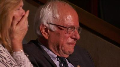 Bernie Sanders' brother Larry tearfully cast his delegate vote for his brother, the Vermont senator, at the Democratic convention in Philadelphia.