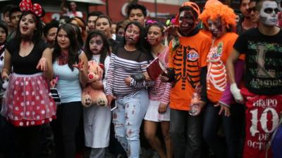 A zombie walk in Mexico City