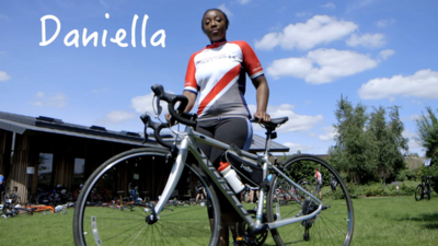 Daniella with her bike