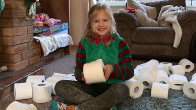 Maggie with toilet roll