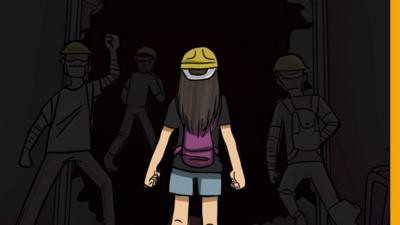 Animation of a girl protester