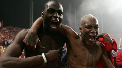 Djimi Traore and Djibril Cisse