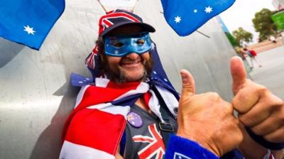 A man celebrates Australia Day