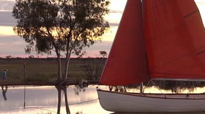 Yacht on lake