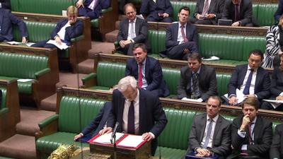 David Davis speaking to MPs