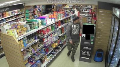 Baxter was caught on shop CCTV footage in a number of shops including in Pendine