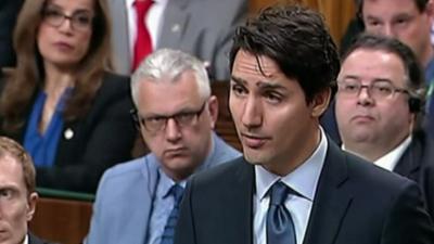 Justin Trudeau in Canadian parliament