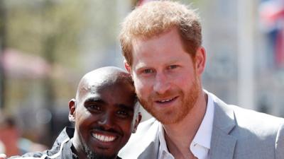 Mo Farah and Prince Harry