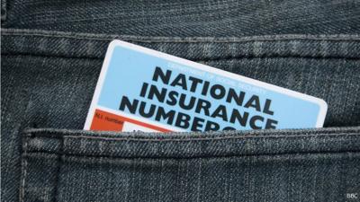 NI card in pocket