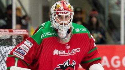 Tyler Wall defends the Devils' net