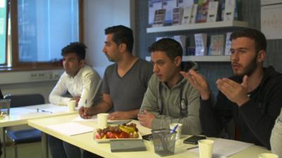 Men participating in a class in Norway