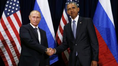 Vladimir Putin and Barack Obama at the UN