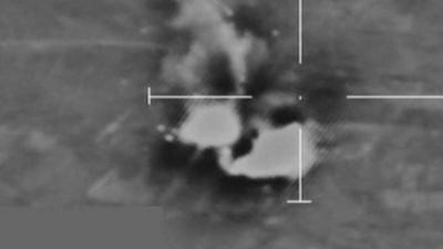 MoD has released footage showing an air strike on a Syria oilfield