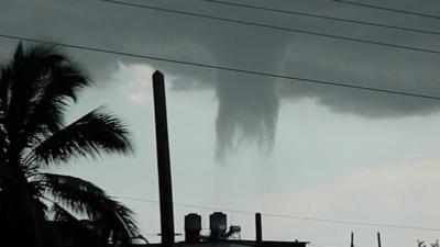 A waterspout in Cuba