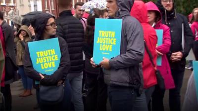 Protestors in Tuam