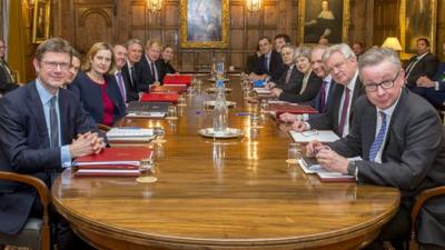 Prime Minister Theresa May with members of the Cabinet