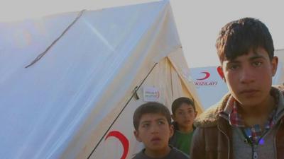 Boys in Bab Al-Salameh camp