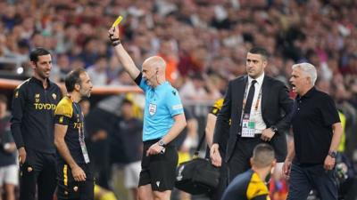 Anthony Taylor while refereeing the Europa League final