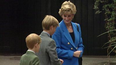 Princess Diana with the young Duke of Cambridge and Prince Harry