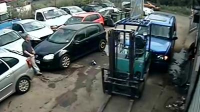 CCTV footage at the Yandell family garage