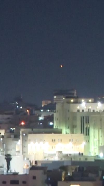 Missile seen in the sky over northern Israeli city