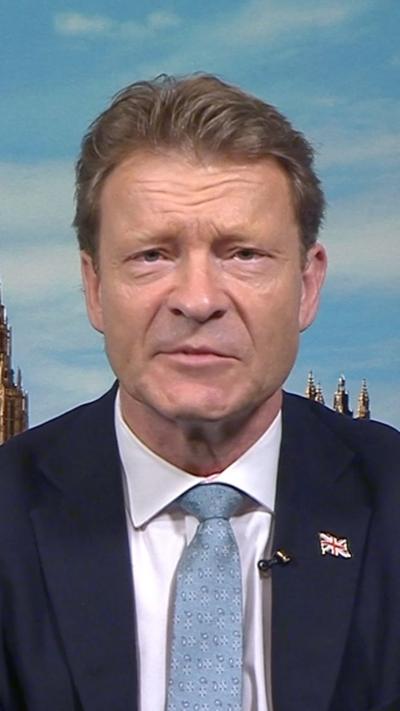 Richard Tice wearing a blue tie