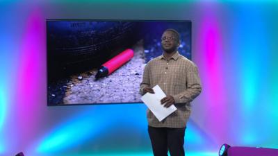 De-Graft on the Newsround set 