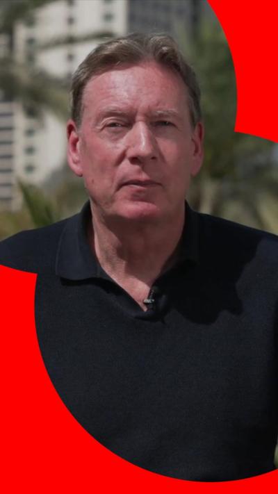 BBC correspondent, Frank Gardner, wearing black polo shirt
