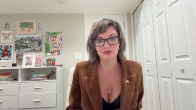 Eyewitness to a shooting, Katie Kalisher speaks to press