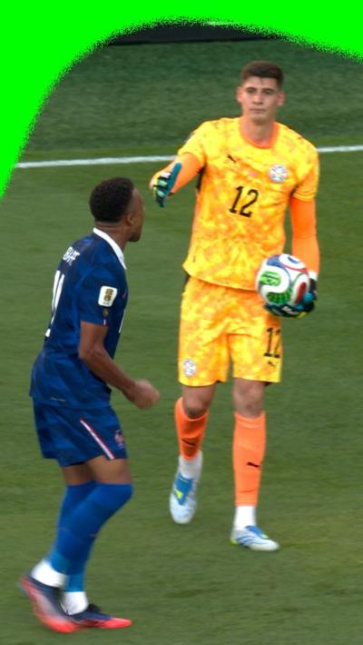 Kylian Mbappe appears to snub Paraguay keeper at full time