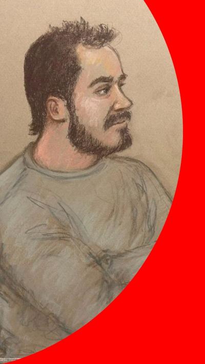 Court sketch of suspect Joshua Kerry