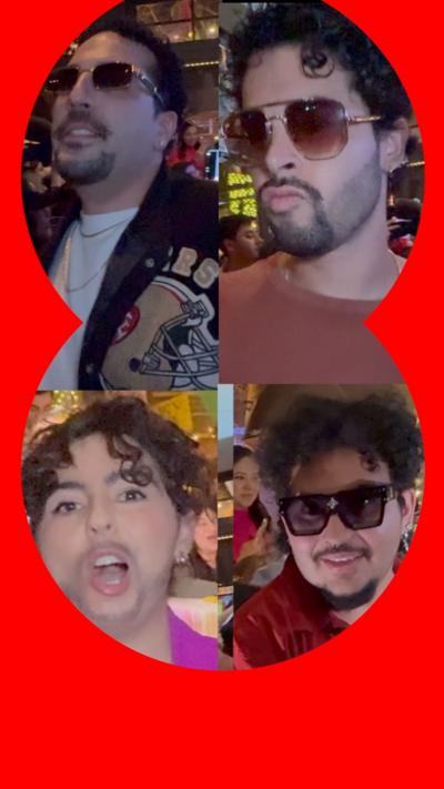 Four contestants dressed up as Bad Bunny.