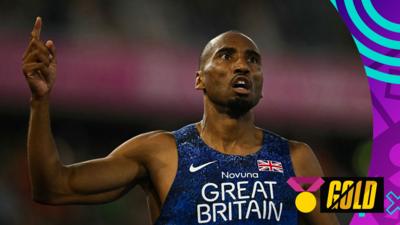 Matt Hudson-Smith celebrates after winning the 400m