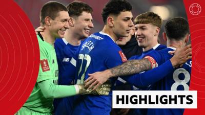 Cardiff City players celebrating