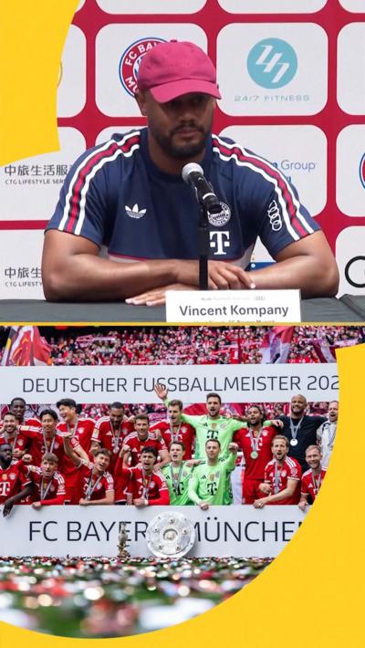 Vincent Kompany and Bayern Munich with Bundesliga title