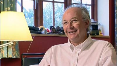 Philip Pullman in his home.