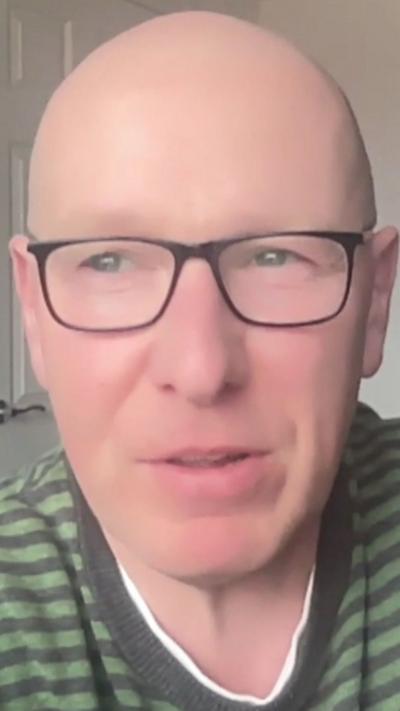 Hurley speaking to BBC from home via video link