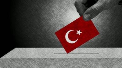 Turkey flag and ballot box