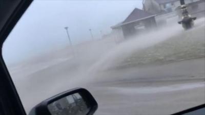 Sand being blown over Thurso