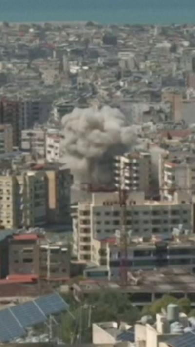 Smoke rises amid strikes on Beirut