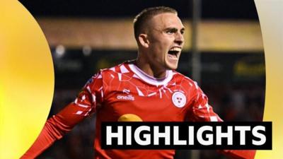 Evan Caffrey celebrates goal