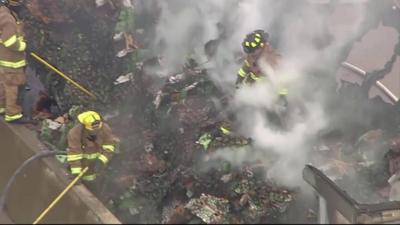 Avocado truck catches fire in Texas