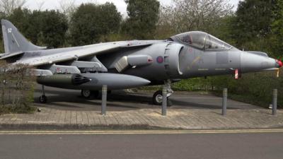 Harrier jump jet at Dyson headquarters