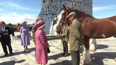 The Queen and Duke of Edinburgh at The Kelpies