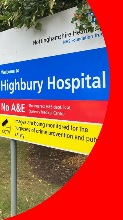 General view of Highbury Hospital sign at the entrance