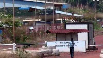 Disused mine in Lunsar, Sierra Leone