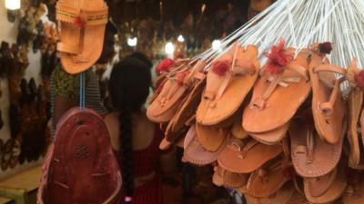 A sandals shop in Kolhapur