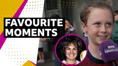Young rugby fan talking about Ellie Kildunne