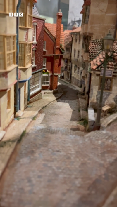 A miniature model of a 19th Century street in Bristol.